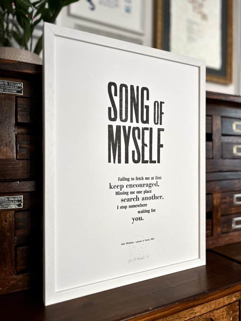 whitman quote poster leaves of grass song of myself foglie d'erba