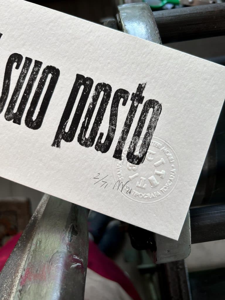 ogni cosa al suo posto un posto per ogni cosa poster regalo letterpress