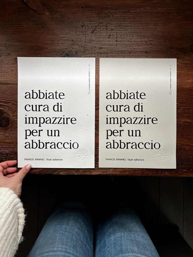 FRANCO ARMINIO ABBRACCIO POSTER POESIA