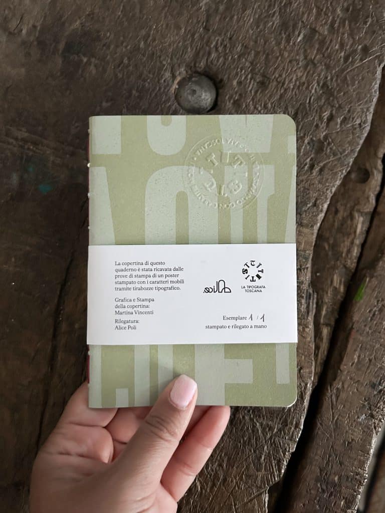 quaderno rilegato a mano la tipografa toscana
