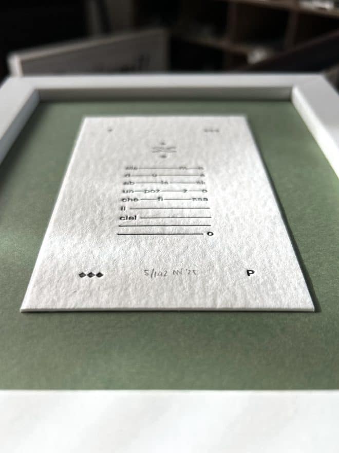 fernando pessoa, abissi - la tipografa toscana - stampa a caratteri mobili 13x18 cm