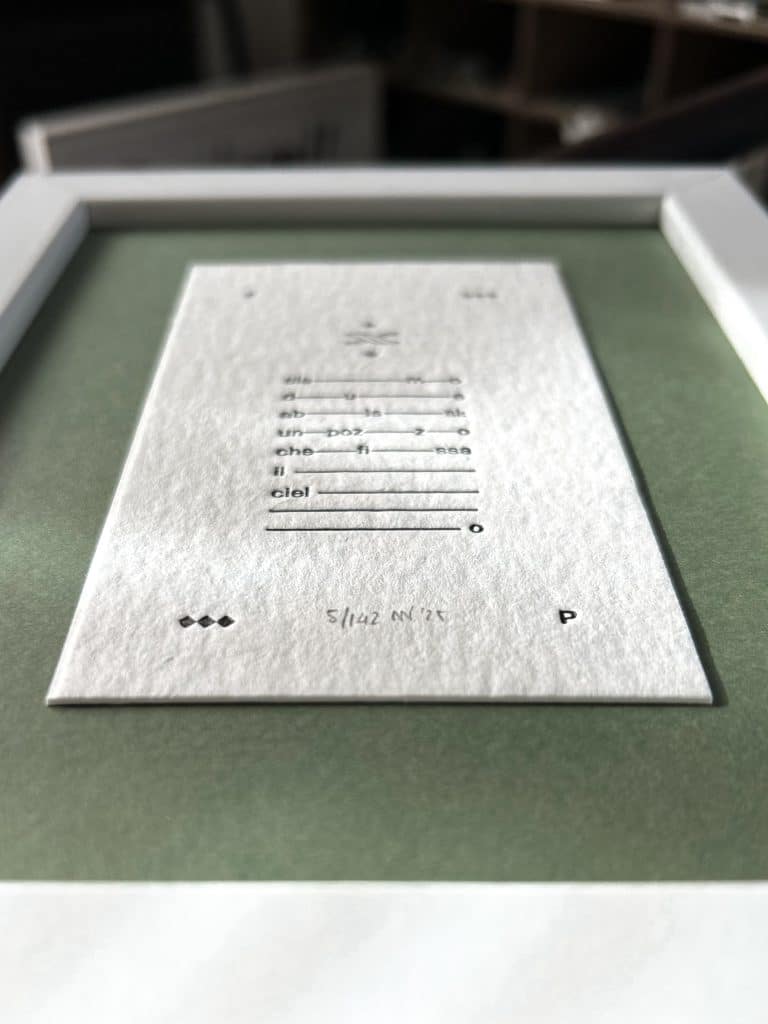 fernando pessoa, abissi - la tipografa toscana - stampa a caratteri mobili 13x18 cm