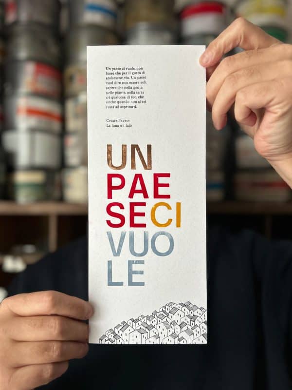 un paese ci vuole - cesare pavese - stampa a caratteri mobili