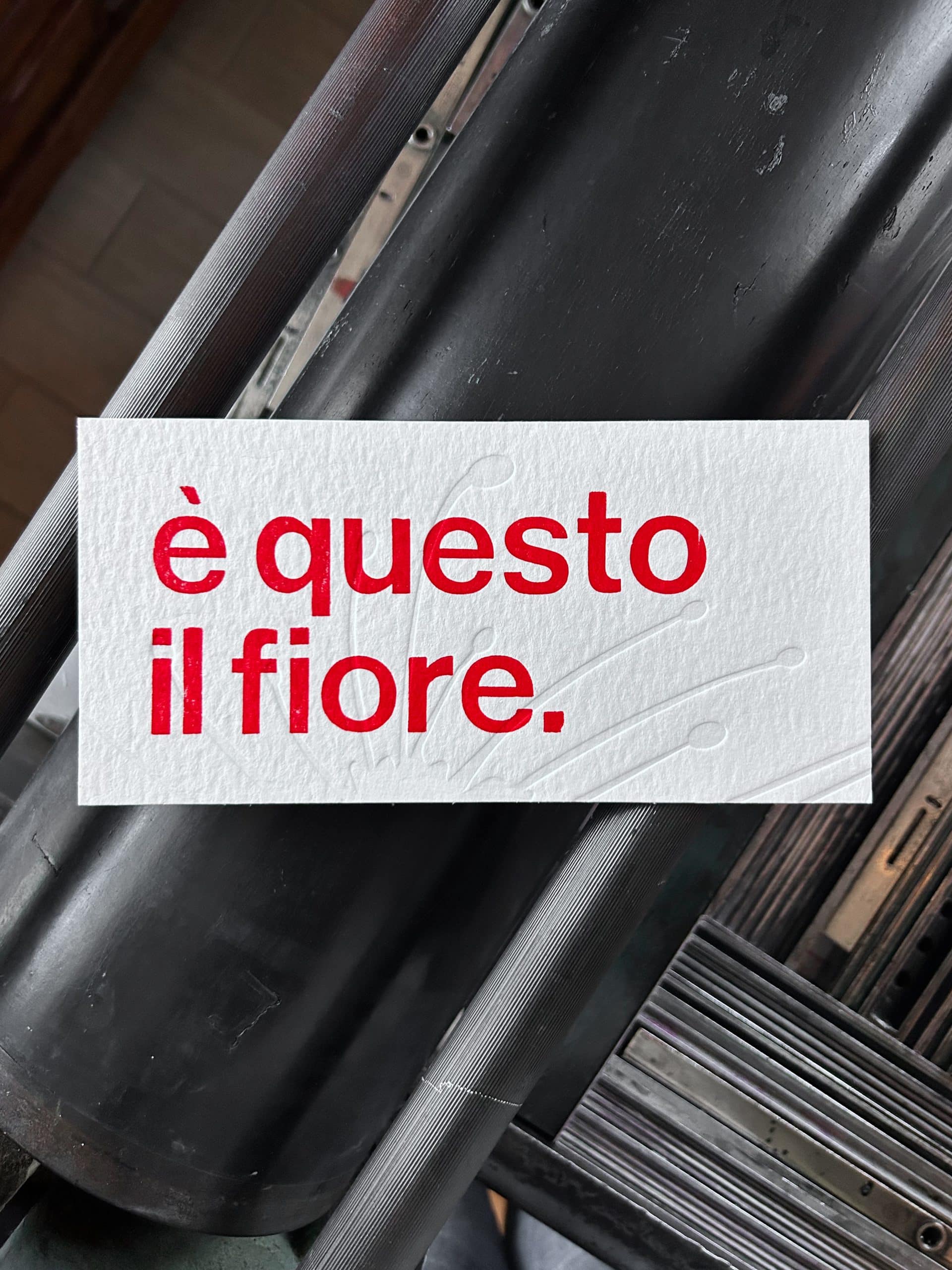 bella ciao - è questo il fiore - stampa tipografica a caratteri mobili