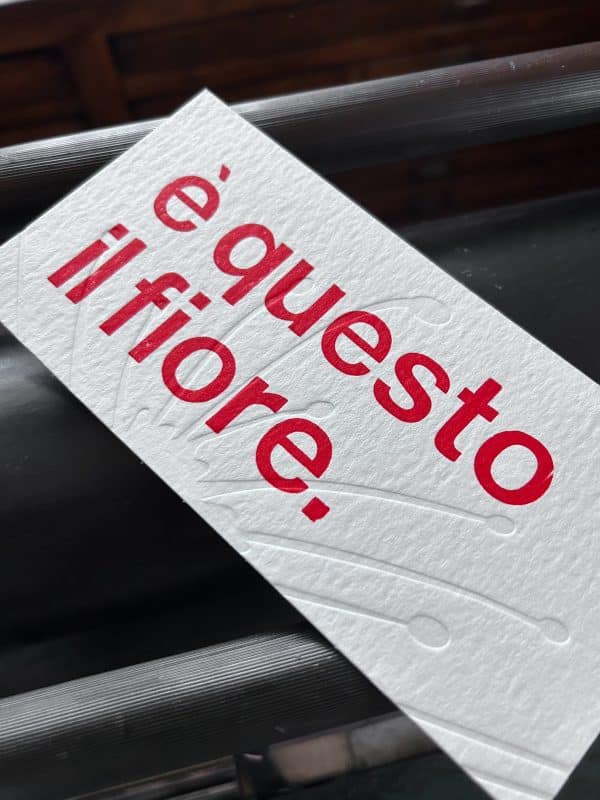 bella ciao - è questo il fiore - stampa tipografica a caratteri mobili