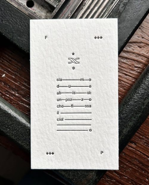 fernando pessoa, abissi - la tipografa toscana - stampa a caratteri mobili 13x18 cm