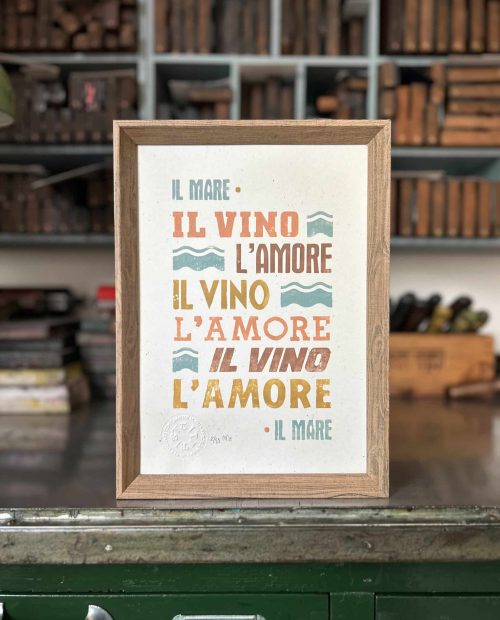 la tipografa toscana poster il mare il vino l'amore