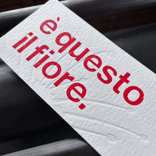 bella ciao - è questo il fiore - stampa tipografica a caratteri mobili