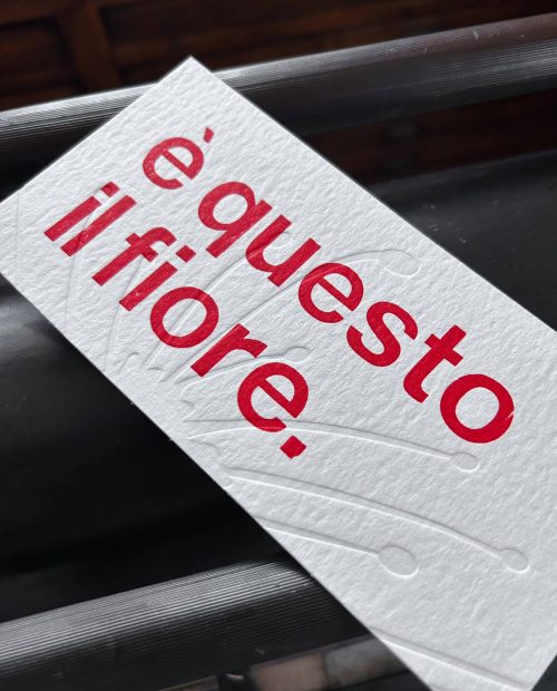 bella ciao - è questo il fiore - stampa tipografica a caratteri mobili